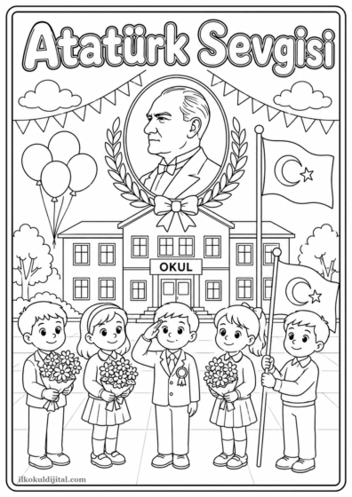 Atatürk Haftası Boyama Sayfası 3