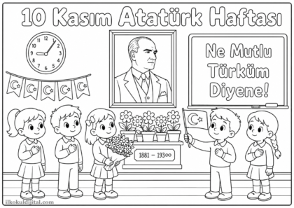 Atatürk Haftası Boyama Sayfası 5