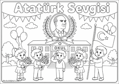 Atatürk Haftası Boyama Sayfası 6
