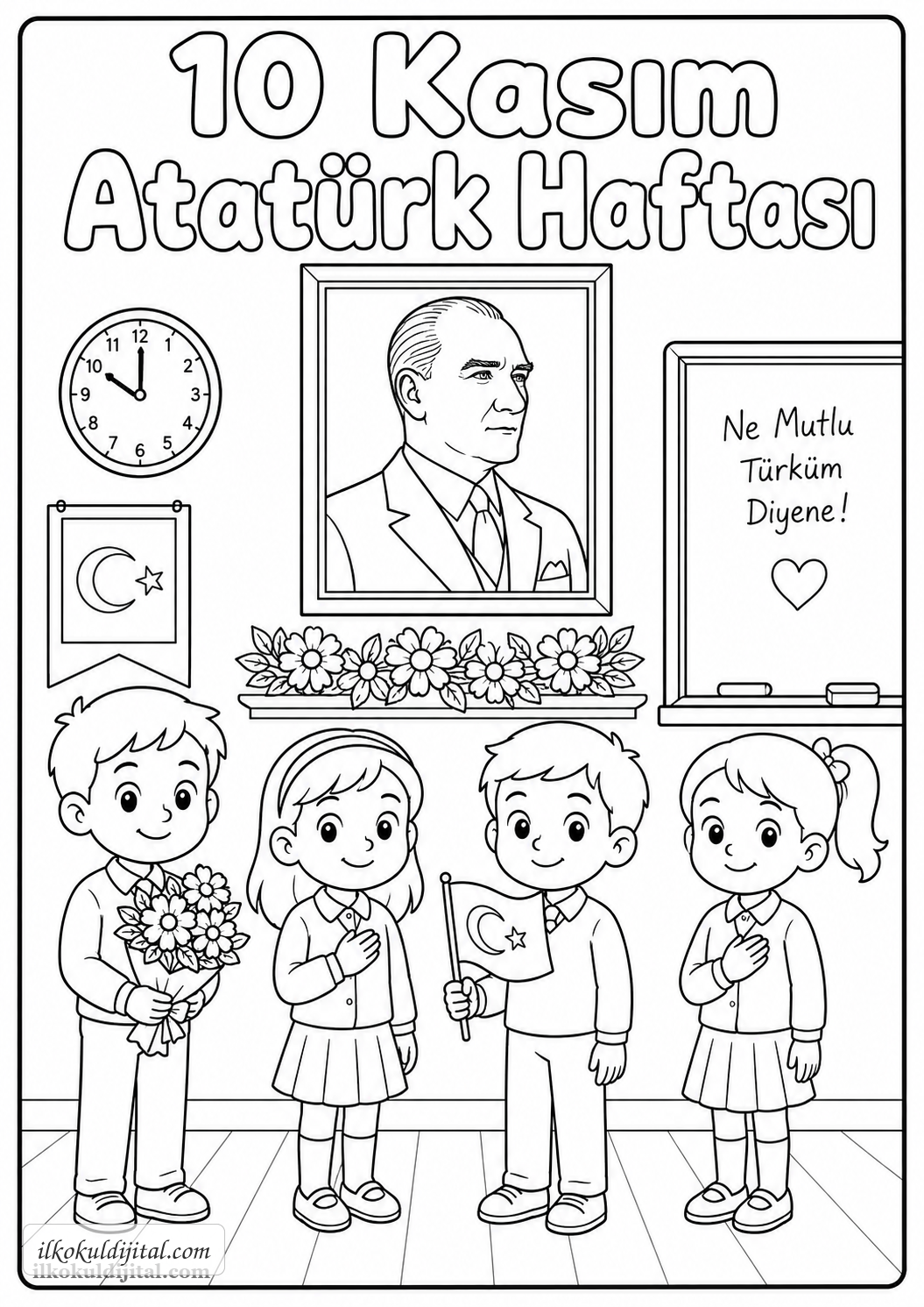 Atatürk Haftası Boyama Sayfası 1