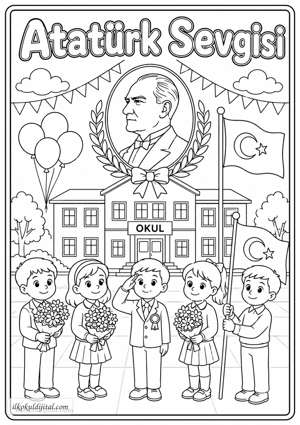 Atatürk Haftası Boyama Sayfası 3