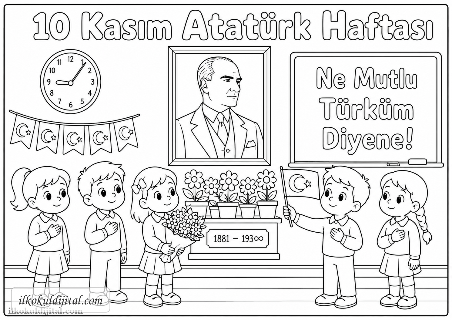 Atatürk Haftası Boyama Sayfası 5