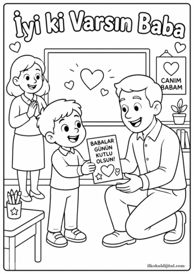 Babalar Günü Boyama Sayfası 5