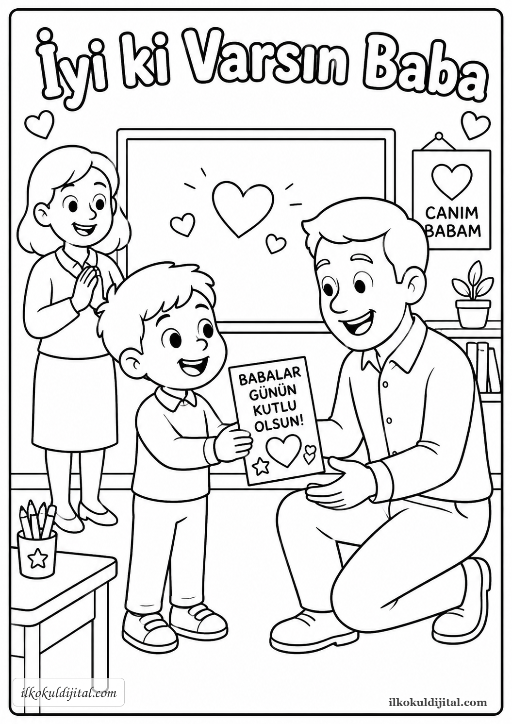 Babalar Günü Boyama Sayfası 5