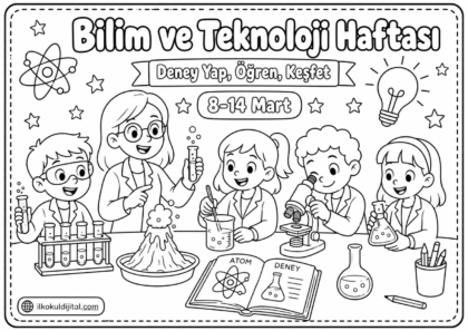 Bilim ve Teknoloji Haftası Boyama Sayfası 7