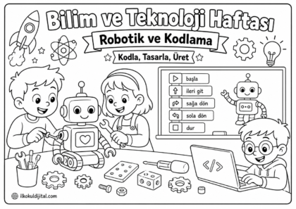 Bilim ve Teknoloji Haftası Boyama Sayfası 8
