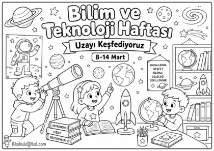 Bilim ve Teknoloji Haftası Boyama Sayfası 9