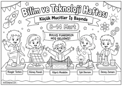 Bilim ve Teknoloji Haftası Boyama Sayfası 10