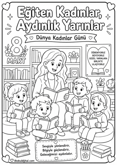 Dünya Kadınlar Günü Boyama Sayfası 5