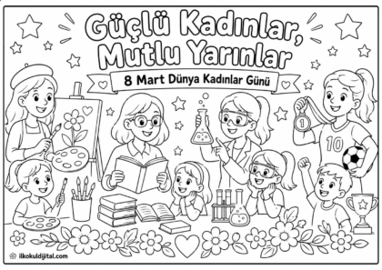 Dünya Kadınlar Günü Boyama Sayfası 10