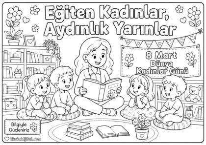 Dünya Kadınlar Günü Boyama Sayfası 11