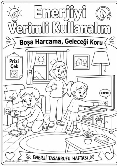 Enerji Tasarrufu Haftası Boyama Sayfası 2
