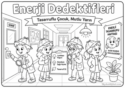 Enerji Tasarrufu Haftası Boyama Sayfası 8