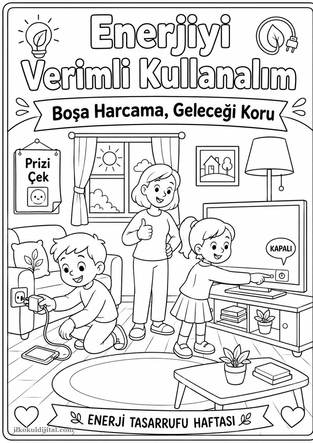 Enerji Tasarrufu Haftası Boyama Sayfası 2
