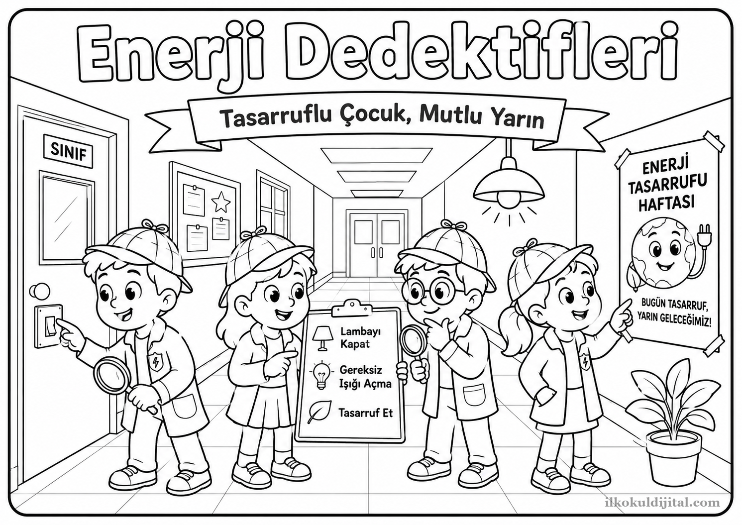 Enerji Tasarrufu Haftası Boyama Sayfası 8