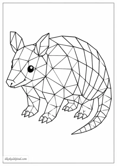 Geometrik Armadillo Boyama Sayfası