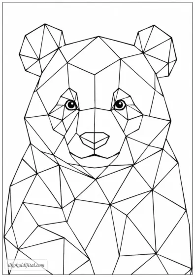 Geometrik Ayı Boyama Sayfası