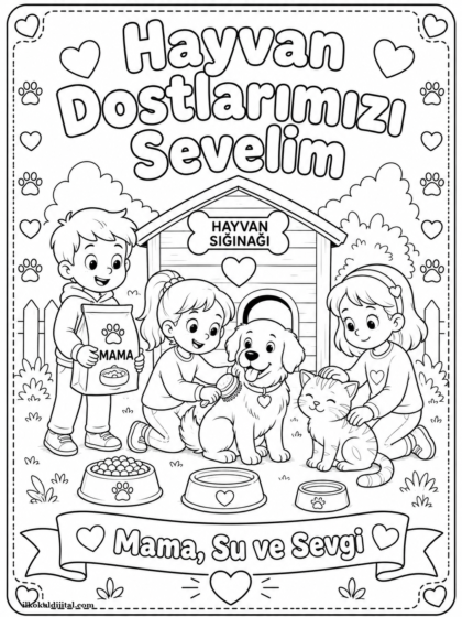 Hayvanları Koruma Günü Boyama Sayfası 4