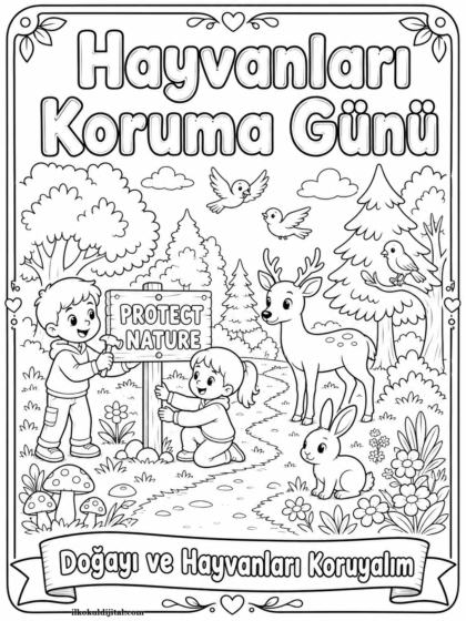 Hayvanları Koruma Günü Boyama Sayfası 5