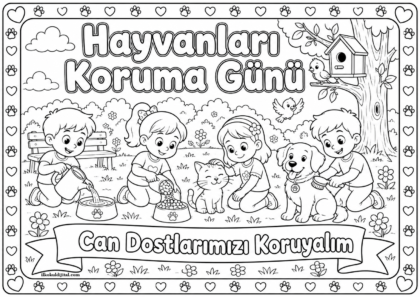 Hayvanları Koruma Günü Boyama Sayfası 6