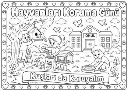 Hayvanları Koruma Günü Boyama Sayfası 8