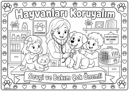 Hayvanları Koruma Günü Boyama Sayfası 9