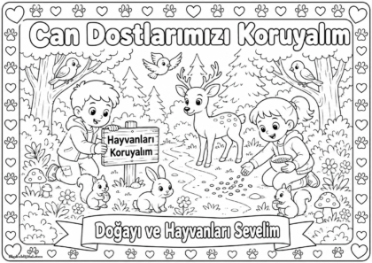 Hayvanları Koruma Günü Boyama Sayfası 10