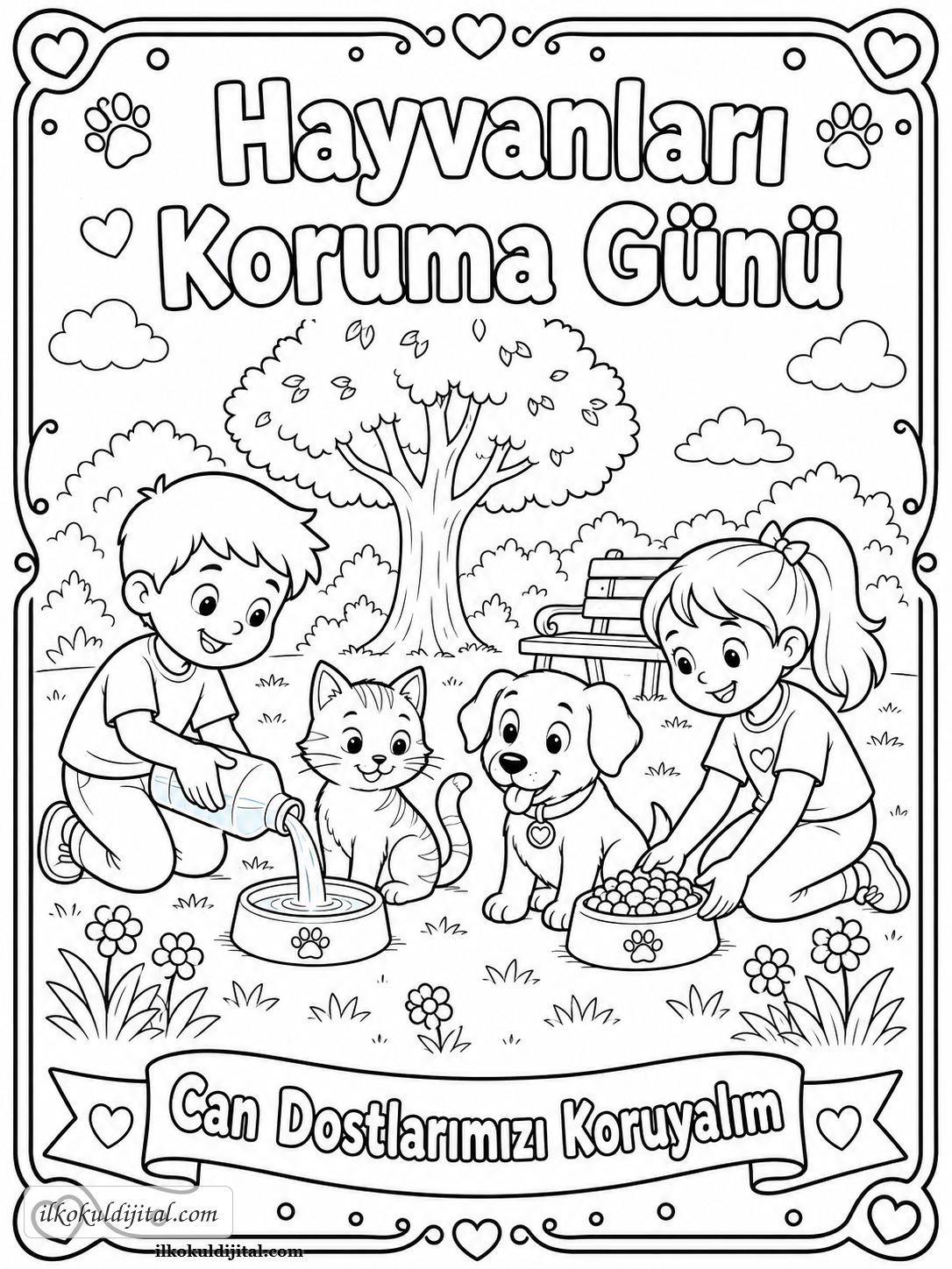 Hayvanları Koruma Günü Boyama Sayfası 1