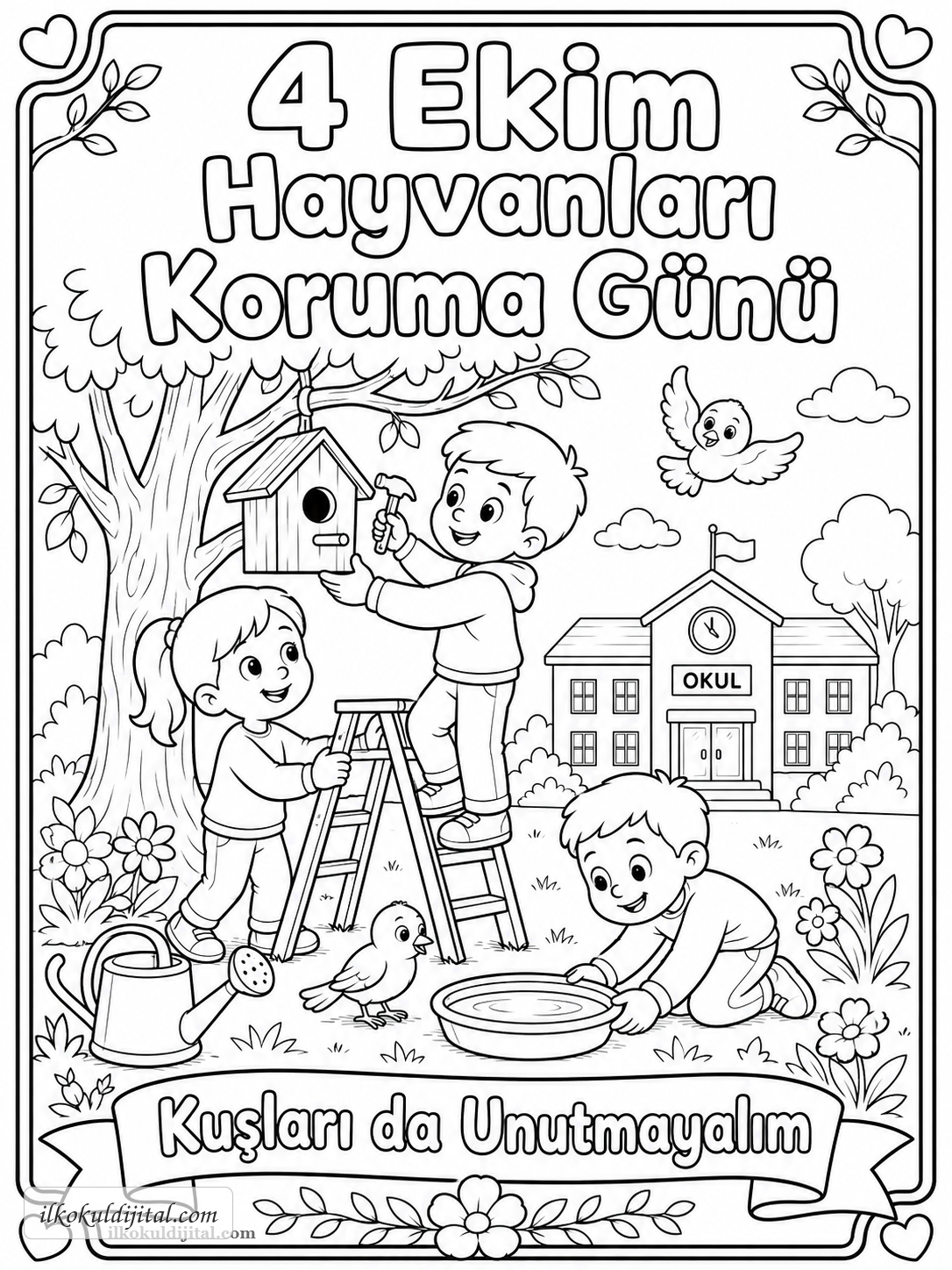 Hayvanları Koruma Günü Boyama Sayfası 2