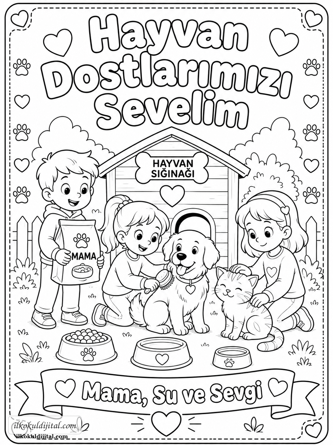 Hayvanları Koruma Günü Boyama Sayfası 4