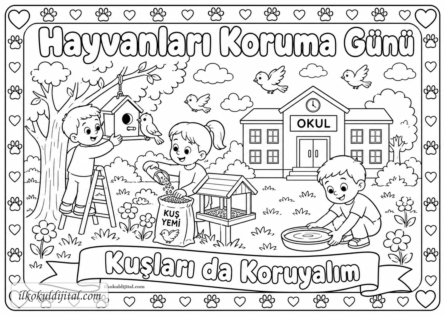 Hayvanları Koruma Günü Boyama Sayfası 8