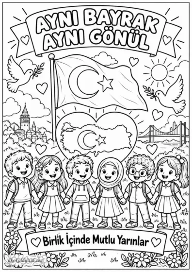 İlk Dersimiz Kardeşlik Boyama Sayfası 7