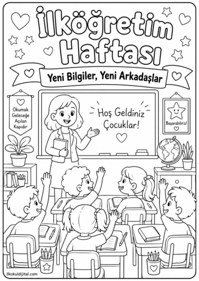 İlköğretim Haftası Boyama Sayfası 2