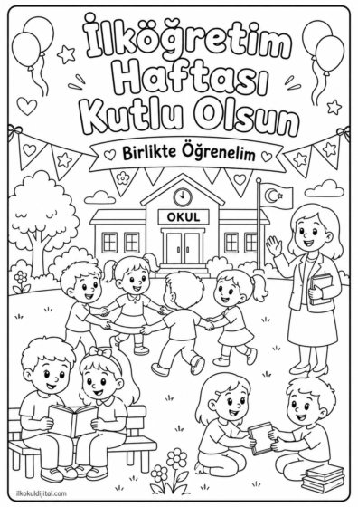 İlköğretim Haftası Boyama Sayfası 3