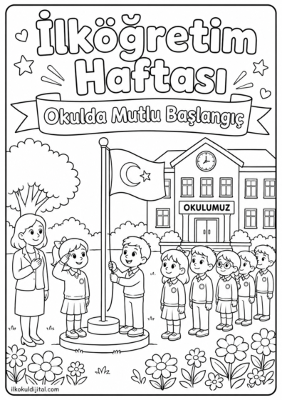 İlköğretim Haftası Boyama Sayfası 5