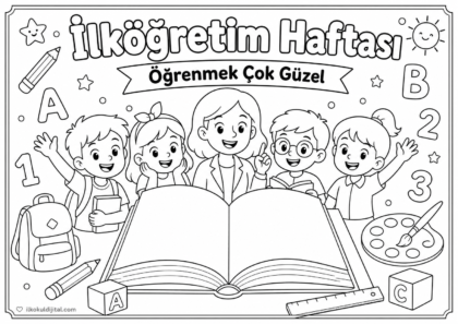 İlköğretim Haftası Boyama Sayfası 6