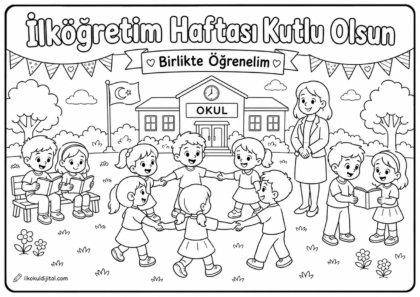 İlköğretim Haftası Boyama Sayfası 8