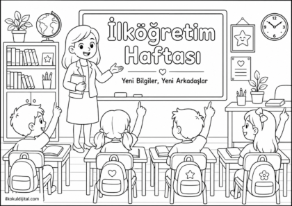 İlköğretim Haftası Boyama Sayfası 9