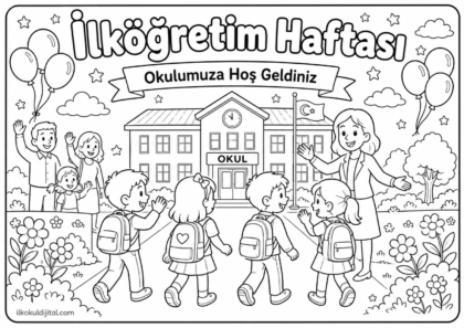 İlköğretim Haftası Boyama Sayfası 10