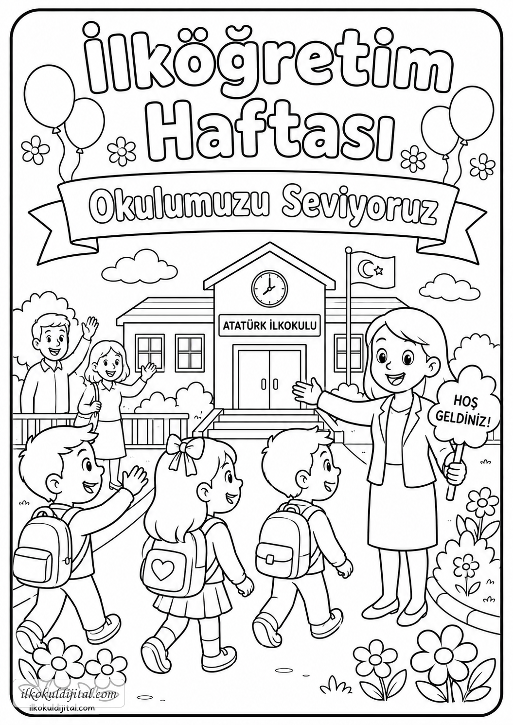 İlköğretim Haftası Boyama Sayfası 1