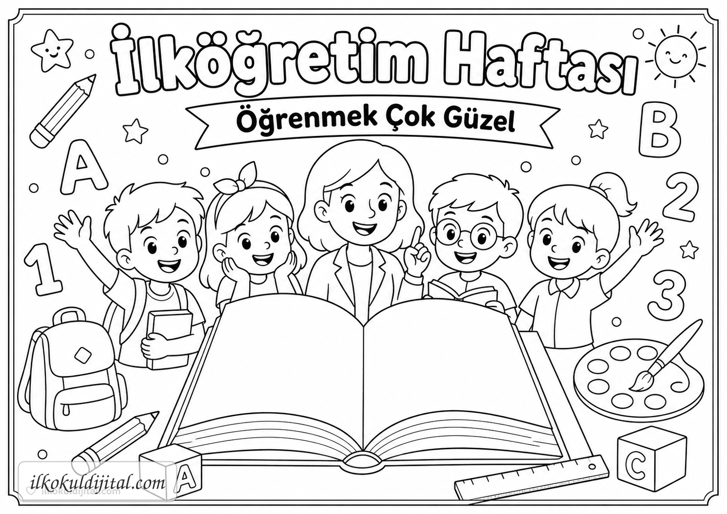 İlköğretim Haftası Boyama Sayfası 6