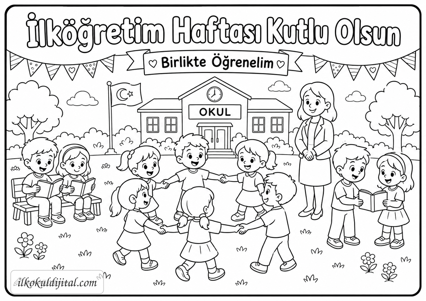 İlköğretim Haftası Boyama Sayfası 8