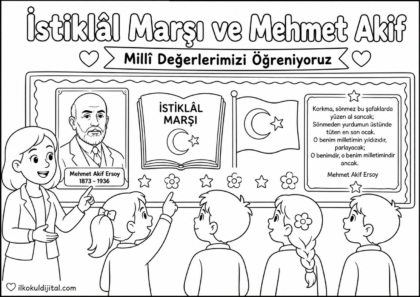 İstiklal Marşı'nın Kabulü Boyama Sayfası 10