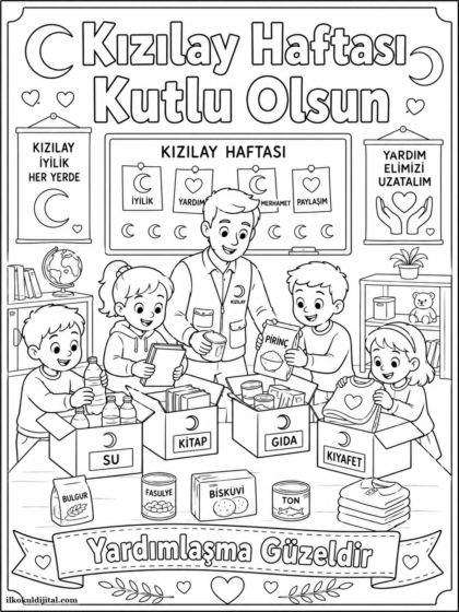 Kızılay Haftası Boyama Sayfası 2