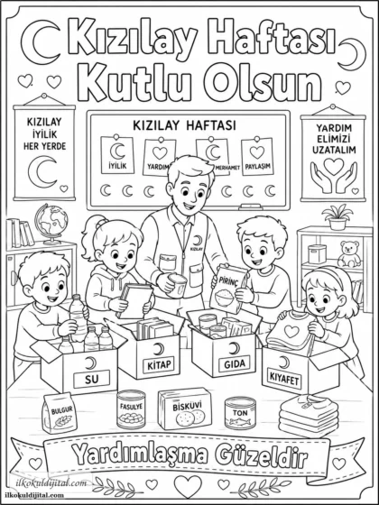 Kızılay Haftası Boyama Sayfası 2