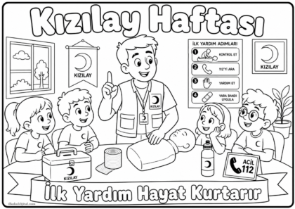 Kızılay Haftası Boyama Sayfası 8