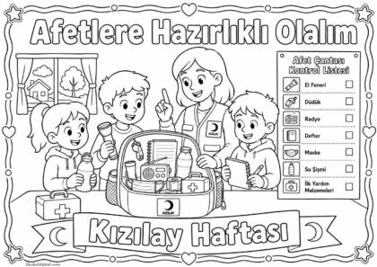 Kızılay Haftası Boyama Sayfası 9