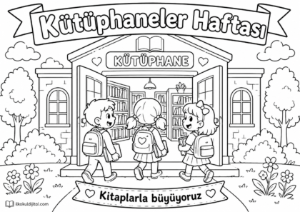 Kütüphaneler Haftası Boyama Sayfası 6