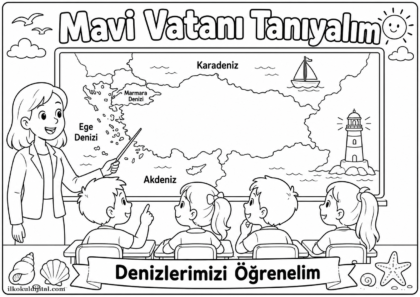 Mavi Vatan Boyama Sayfası 1