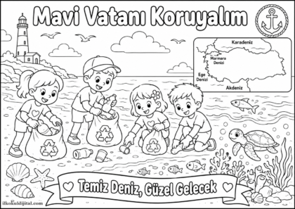 Mavi Vatan Boyama Sayfası 2